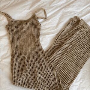 Fashion Nova Knit Shimmer Midi Swim Cover-Up Dress